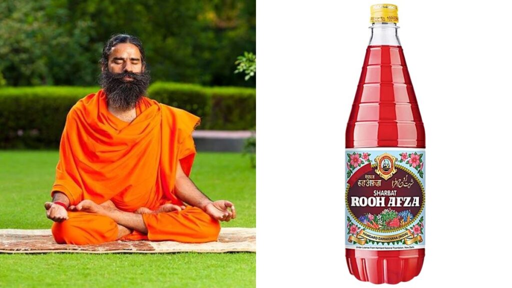 Baba Ramdev and a Rooh Afza