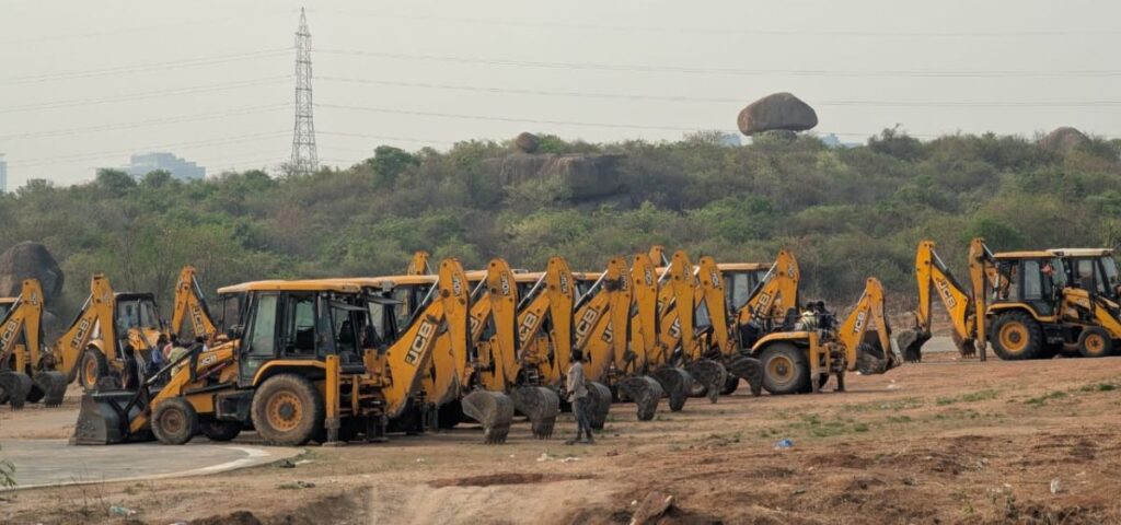 JCB at 400-acre forest of Hyderabad