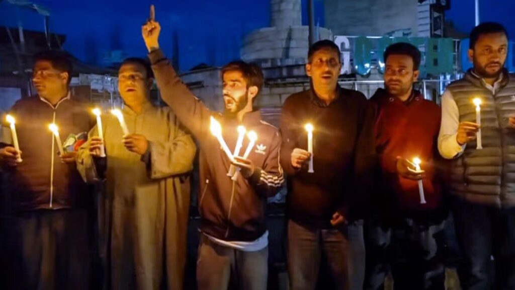 protest against pahalgam terror attack