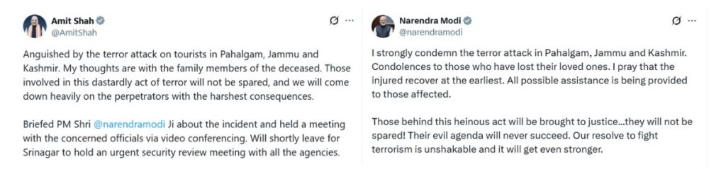 x posts of amit shah and modi