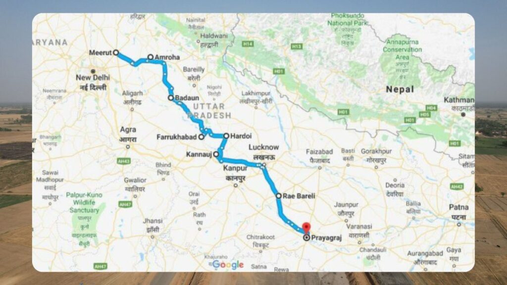 UP Ganga Expressway Route Map