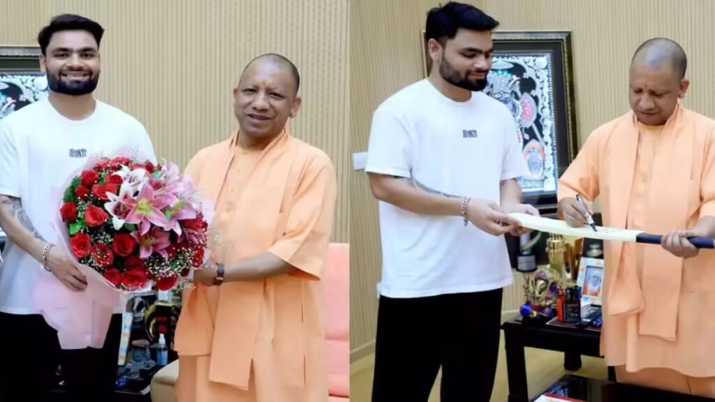 Rinku Singh with CM Yogi
