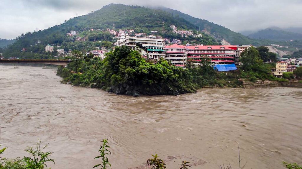 Swollen Beas river following heavy rainfall, in Mandi, Himachal Pradesh | PTI
