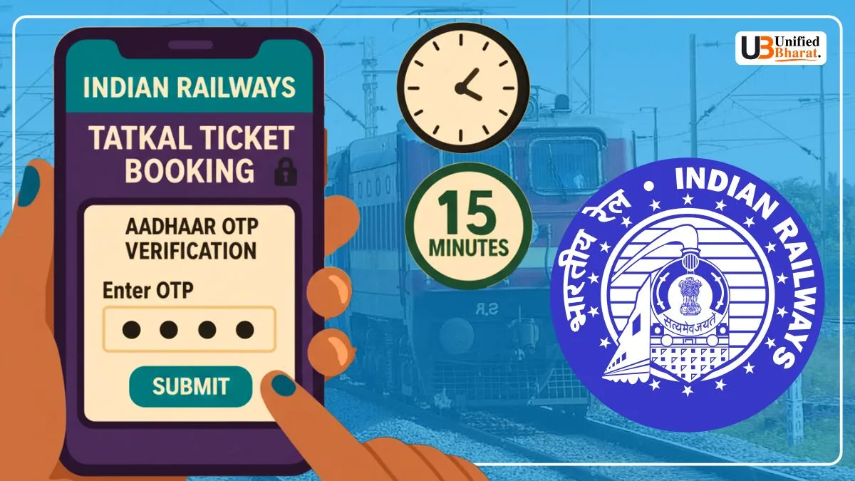Indian Railways Aadhaar Mandatory for General Reservation from Oct 1, 2025